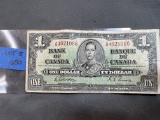 Bank of Canada One Dollar Note, Ottowa Series 1937 - VG