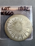 1832 First Republic of Mexico 8 Reales Coin - 90% Silver - AG