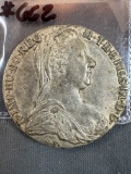 1780 Maria Theresa Thaler Restrike with Decorative Edge - AU, Appears to be Silver