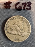 1858SL Flying Eagle Cent - VG+