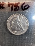 1870 Seated Liberty Half Dime - XF