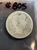 1901 Barber Quarter Dollar - AG