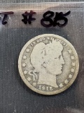 1915D Barber Quarter Dollar - G