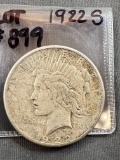 1922S Silver Peace Dollar - F