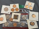 Sixteen Mixed Date and Deminations Uncirculated Coins