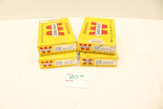 Winchester Super Speed .338WinMag, 4 boxes of 20rds each (3 boxes-200gr SP, 1-box 250gr Expanding) x