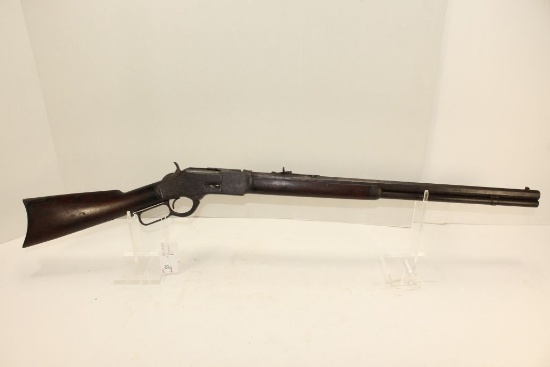 Winchester 1873, Historical gun, .38WCF, 24" Octagon barrel, receiver and barrel pitted, side gate,