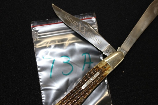 Case xx Limited Edition 1 of 2500, Bar Shield 6240ss 2 Blade Bone Handle Pocket Knife, 4.5"