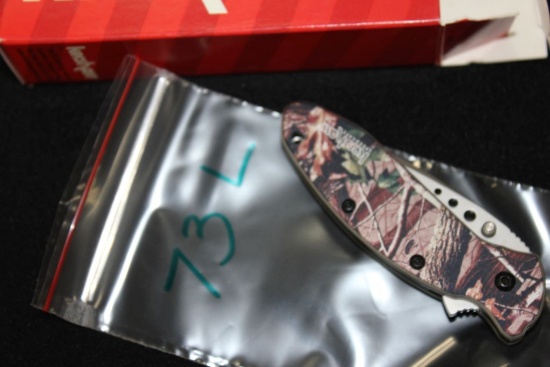 Kershaw Scallion Camo Folding Flipper Pocket Knife, New In Box