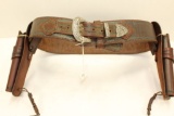 Leather Holster Belt, double holster, for .45Colt/.44Mag revolvers, 48