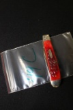 Case # 261 2 Blade Red Bone Handle, CaseXX Tested Centennial Pocket Knife, 3.5