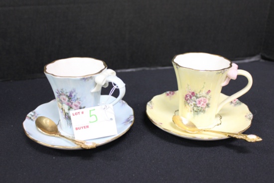 Pair of Bradford Edition Numbered Tea Cups and Saucers