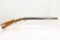 Long rifle, black powder muzzle loader,  w/ under barrel percussion cap, brass inlay left side of st