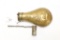 Brass powder flask, w/measure, deer embossed on both sides of brass flask, 6