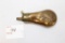 Brass powder flask, with eagle design, 4 1/2