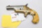 Single Shot pocket pistol, bone grip, brass frame, SS swing out barrel for loading, approx. .38cal r