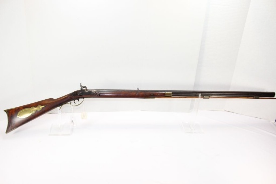 Kentucky long rifle, black powder percussion cap, 40" octagon barrel, 55 1/2" OAL, small caliber app