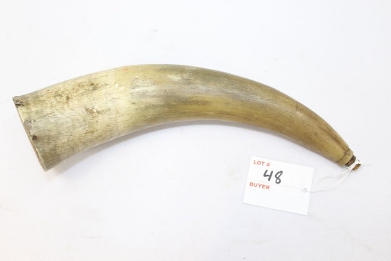 Bone powder horn, 11" OAL