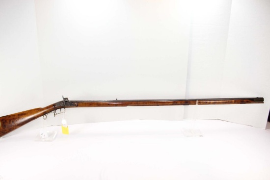 Kentucky Long Rifle, 62" OAL, 46" Barrel, .40 cal, muzzle loader, maple wood, some cracking w/repair