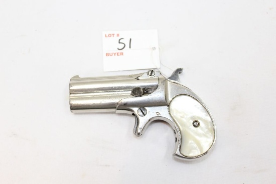 Remington Arms derringer, pearl grips, stainless steel, 3" barrels, .38cal