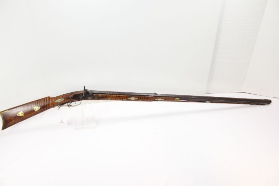 Kentucky Rifle, "Evan Johnson" engraved on barrel, approx. .30cal muzzle opening, has some welding r