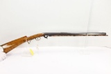 Long rifle, black powder muzzle loader,  w/ under barrel percussion cap, brass inlay left side of st