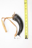 Black Powder horn, w/leather thong, 9