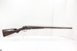The International Double Barrel Shotgun, Damascus Steel, hammer set double trigger, left barrel has