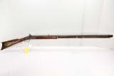 Hawken Percussion cap rifle, double set triggers, brass furniture,  brass patch box cover, no mfg. m