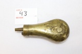 Brass powder flask, with US Coat of Arms eagle, 4 1/2