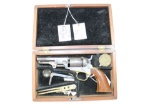 Colt 1849 Pocket Revolver in presentation box, black powder, .31 caliber, very nice engraving on cyl