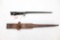 US M1941 Johnson rifle spike bayonet, with original leather sheath