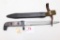 AK-47 Bayonet with metal scabbard, first model, #5829 stamped on handle.