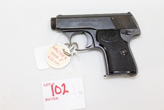 Walther Model 5, 6.35mm Sn# 374829