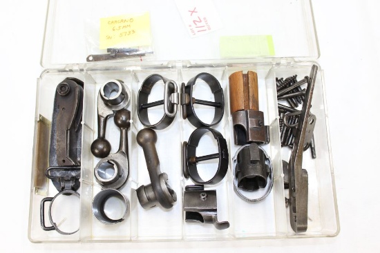 Carcano Part- Bolt Pieces, Butt Plate, Barrel Bands, Rear Sight Etc.