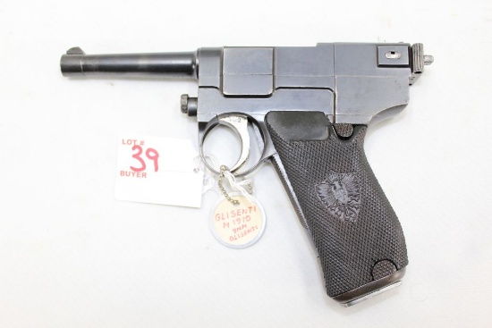 GLISENTI M1910, 9mm Gilsenti Caliber, sn# A-102