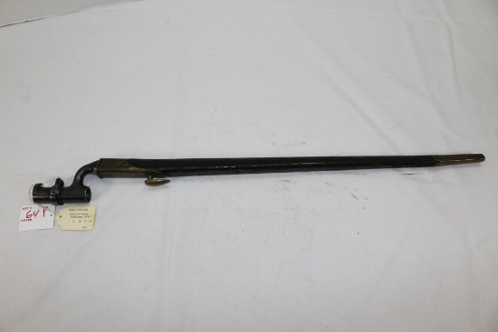 British Martini-Henry Pattern 1876 Spike Bayonet w/ Leather Scabbard