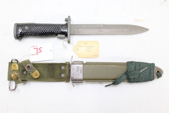 US Type M5 Bayonet (1955) with Scabbard stamped USM8A1 WD