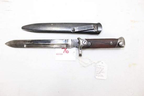 Italian Carcano WWII orginal folding bayonet with scabbard, sn#96651