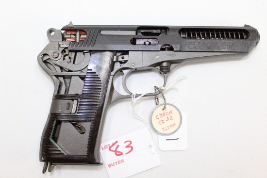 Czech Model 52 7.62 Cross-Section Pistol, Display Only Sn# 6920