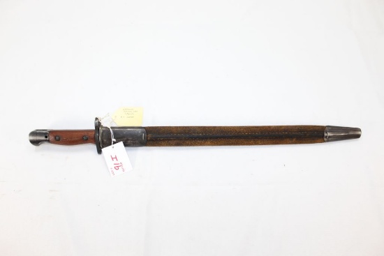 Australian Pattern 1907 SMLE Bayonet w/ Leather & Metal Scabbard