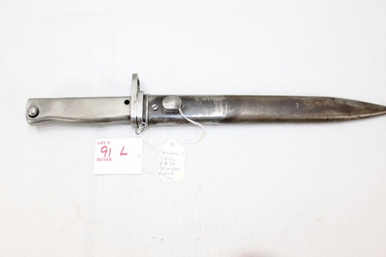 German-Turkish EB34 98 Mauser Bayonet w/ Metal Scabbard