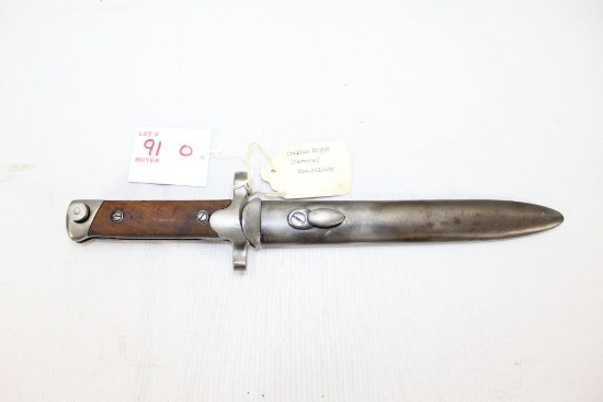 Italian M1938 Carcano Bayonet Non-Folding w/ Metal Scabbard