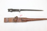 US M1941 Johnson rifle spike bayonet, #1900, with original leather sheath