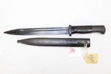 German Model 1884/98 bayonet with scabbard. #1826 on scabbard, 42crs on blade