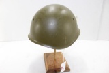 Bulgarian Model 1972 Steel Helmet w/leather liner and straps, used