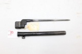 British Enfield No 4 MK II Spike rifle bayonet with scabbard