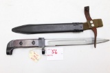 AK-47 Bayonet with metal scabbard, first model, #5829 stamped on handle.