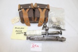 Russian Mosin Nagant Gun Parts w/ Leather Ammo Pouches