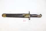 Italian M1891 Carcano Bayonet #2956 w/ Leather Scabbard